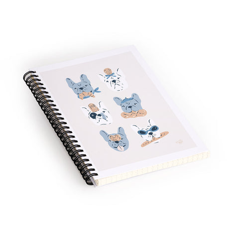 KrissyMast French Bulldogs with Pastries Spiral Notebook
