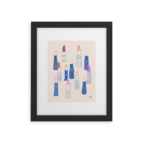 KrissyMast Lipstick Tubes Illustration Framed Art Print