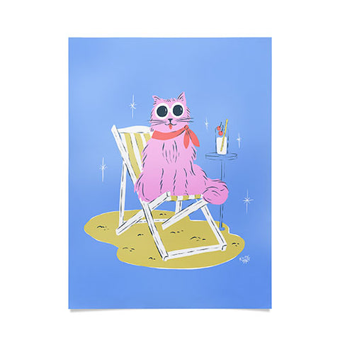 KrissyMast Pink Summer Cat Poster