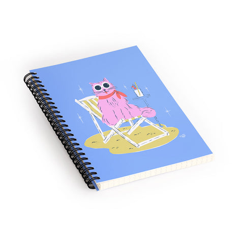 KrissyMast Pink Summer Cat Spiral Notebook