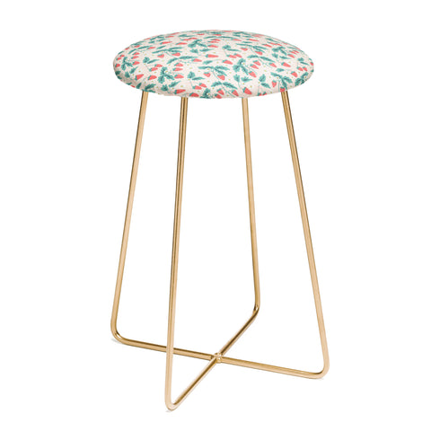 KrissyMast Strawberries with Flowers Counter Stool