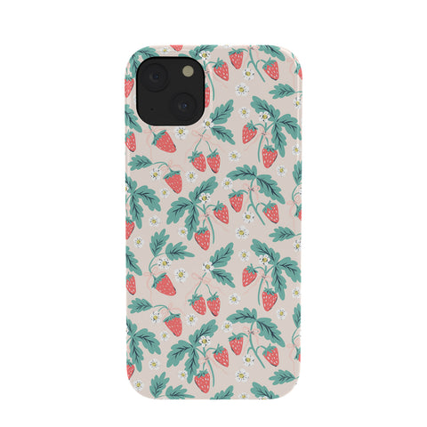 KrissyMast Strawberries with Flowers Phone Case