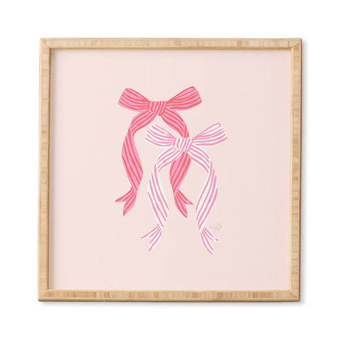 KrissyMast Striped Bows in Pinks Framed Wall Art