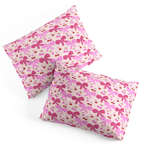 KrissyMast Striped Bows with Cherries Pillow Shams