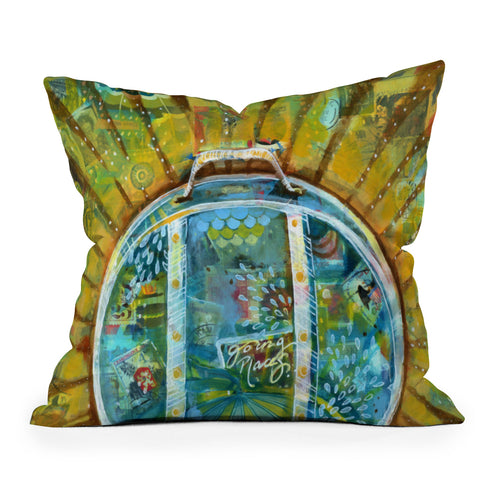Land Of Lulu Going Places Throw Pillow