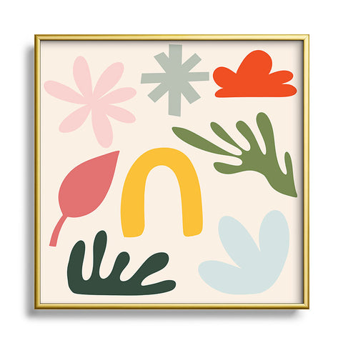 Lane and Lucia Collection of Happy Things Square Metal Framed Art Print