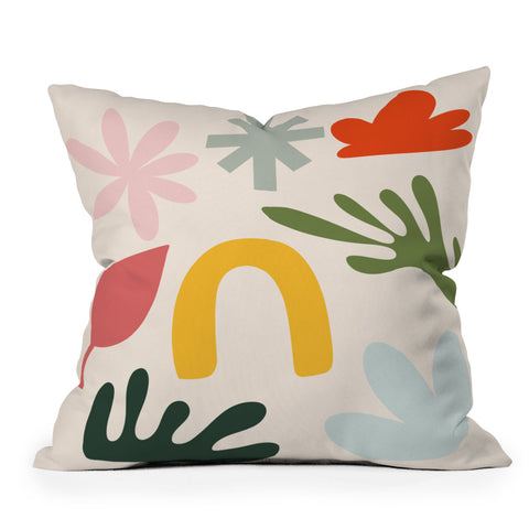 Lane and Lucia Collection of Happy Things Outdoor Throw Pillow