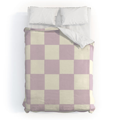 Lane and Lucia Lilac Check Pattern Duvet Cover