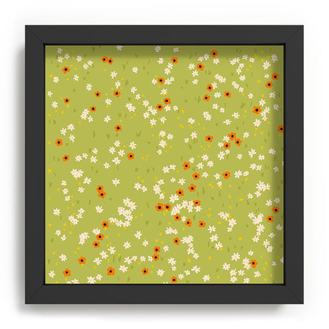 Lane and Lucia Orange Poppies and Wildflowers Recessed Framing Square