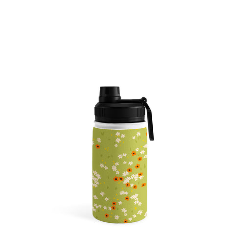 Lane and Lucia Orange Poppies and Wildflowers Water Bottle