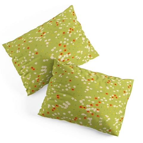 Lane and Lucia Orange Poppies and Wildflowers Pillow Shams