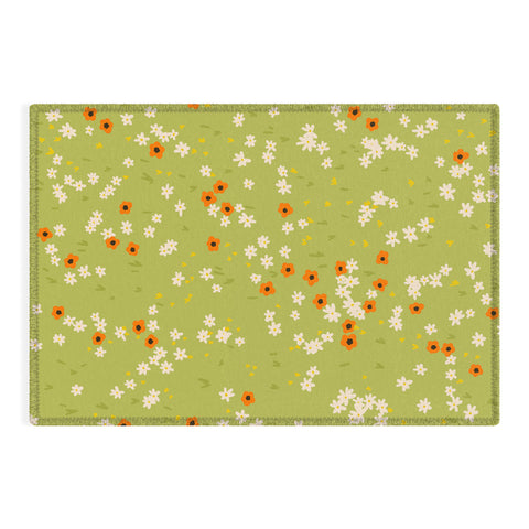 Lane and Lucia Orange Poppies and Wildflowers Outdoor Rug