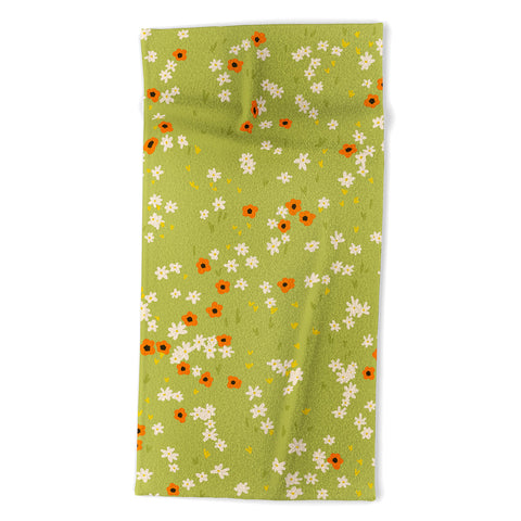 Lane and Lucia Orange Poppies and Wildflowers Beach Towel