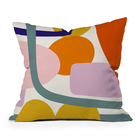 Lane and Lucia Rainbow Collage Outdoor Throw Pillow