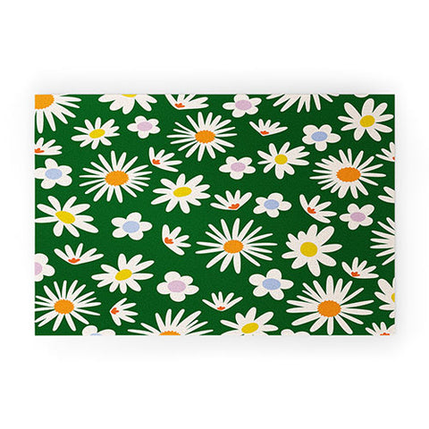 Lane and Lucia Rainbow Vintage Daisies Welcome Mat