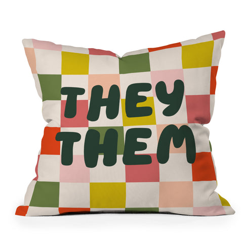 Lane and Lucia They Them Pronouns Outdoor Throw Pillow