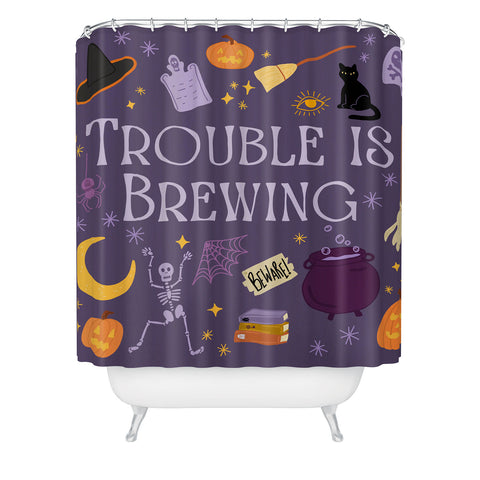 Lane and Lucia Trouble Is Brewing Shower Curtain