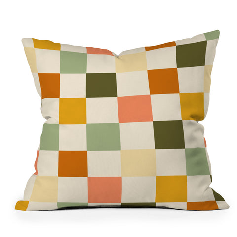 Lane and Lucia Vintage Checkerboard Pattern Outdoor Throw Pillow