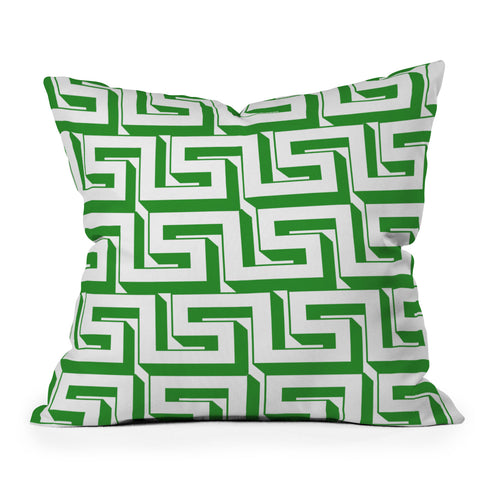 Lara Kulpa Greeky Emerald Outdoor Throw Pillow
