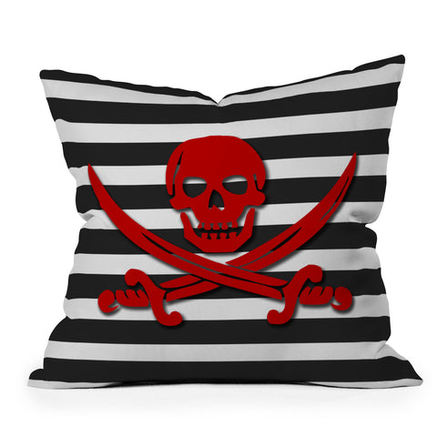 Lara Kulpa Red Pirate Outdoor Throw Pillow