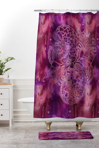 Lara Kulpa Watercolor Mehndi PRP 1 Shower Curtain And Mat