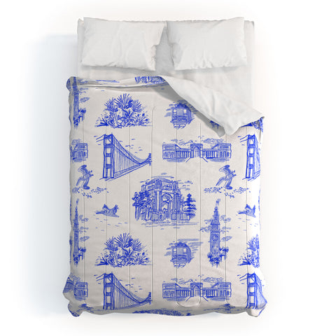 Lara Lee Meintjes San Francisco Toile Repeat Pattern Comforter