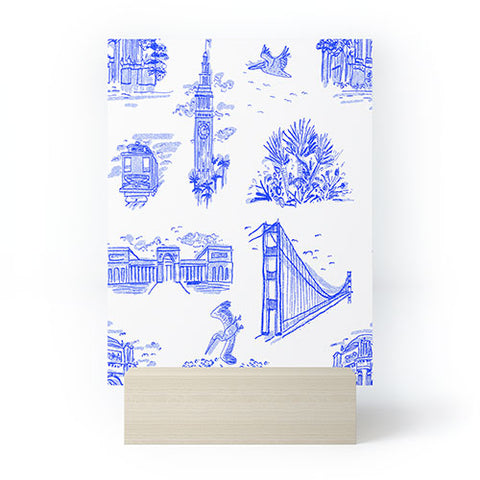 Lara Lee Meintjes San Francisco Toile Repeat Pattern Mini Art Print