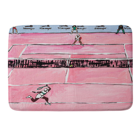 Lara Lee Meintjes Womens Tennis Match on Pink Memory Foam Bath Mat