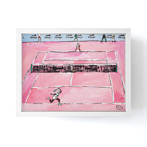 Lara Lee Meintjes Womens Tennis Match on Pink Framed Mini Art Print