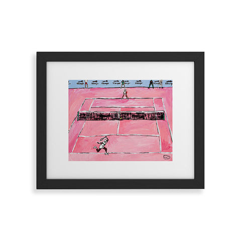 Lara Lee Meintjes Womens Tennis Match on Pink Framed Art Print