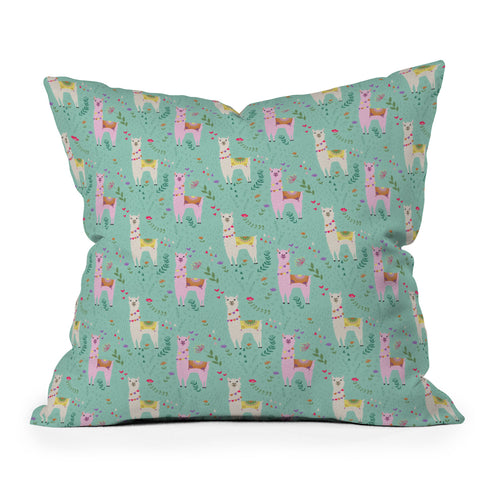 Lathe & Quill Llama Pattern Throw Pillow