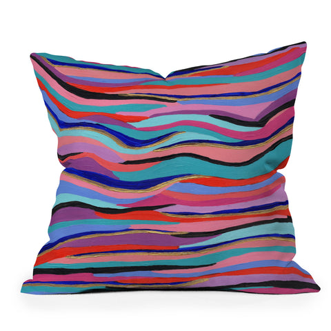 Laura Fedorowicz Azur Waves Embellished Outdoor Throw Pillow