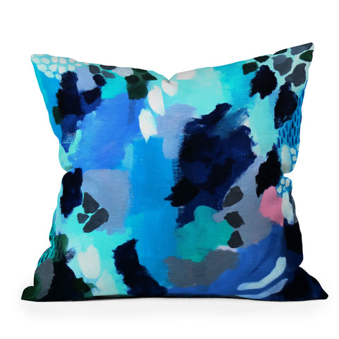 Laura Fedorowicz Cloudy with a Chance of Pink Outdoor Throw Pillow