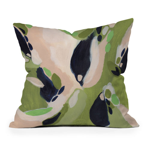 Laura Fedorowicz Dressed in Olive Outdoor Throw Pillow