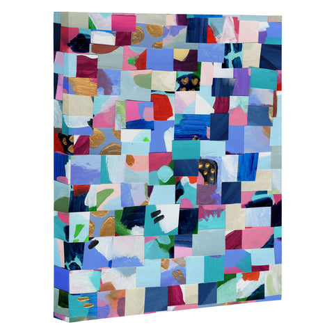Laura Fedorowicz Fabulous Collage Blue Art Canvas