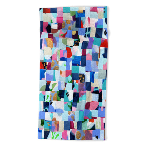 Laura Fedorowicz Fabulous Collage Blue Beach Towel