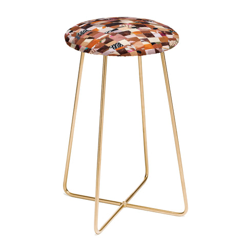 Laura Fedorowicz Fabulous Collage Brown Counter Stool