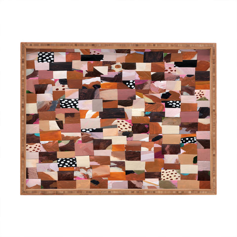 Laura Fedorowicz Fabulous Collage Brown Rectangular Tray