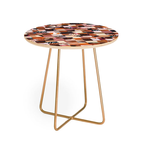 Laura Fedorowicz Fabulous Collage Brown Round Side Table