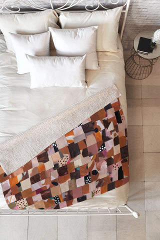 Laura Fedorowicz Fabulous Collage Brown Fleece Throw Blanket