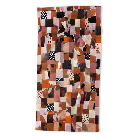 Laura Fedorowicz Fabulous Collage Brown Beach Towel