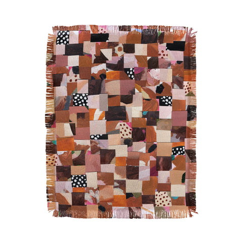 Laura Fedorowicz Fabulous Collage Brown Throw Blanket