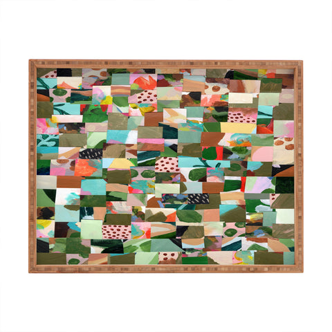 Laura Fedorowicz Fabulous Collage Green Rectangular Tray