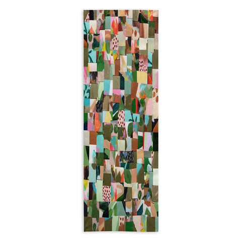 Laura Fedorowicz Fabulous Collage Green Yoga Towel