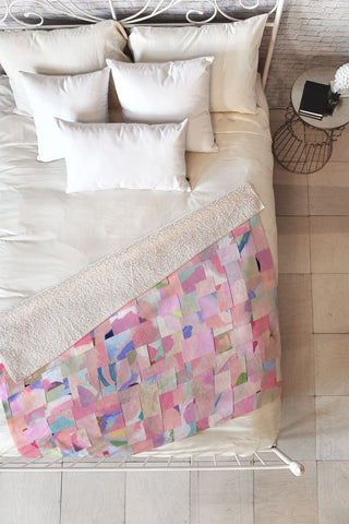 Laura Fedorowicz Fabulous Collage Pastel Fleece Throw Blanket