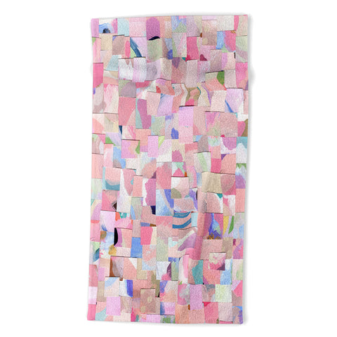 Laura Fedorowicz Fabulous Collage Pastel Beach Towel