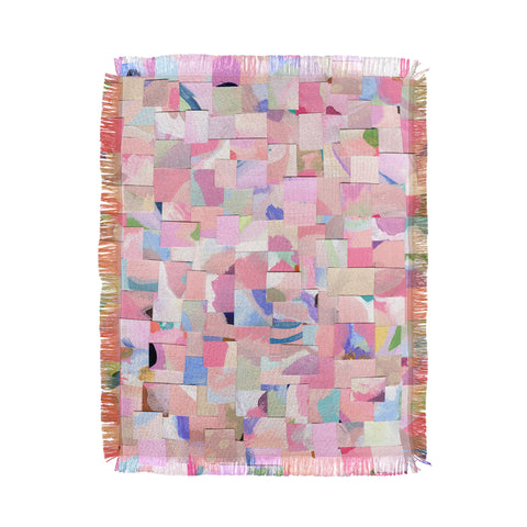 Laura Fedorowicz Fabulous Collage Pastel Throw Blanket