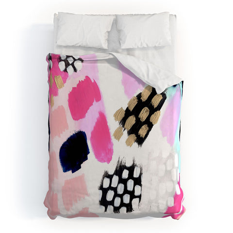 Laura Fedorowicz Hot Pink Abstract Duvet Cover