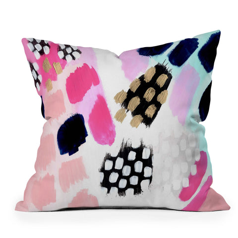 Laura Fedorowicz Hot Pink Abstract Outdoor Throw Pillow