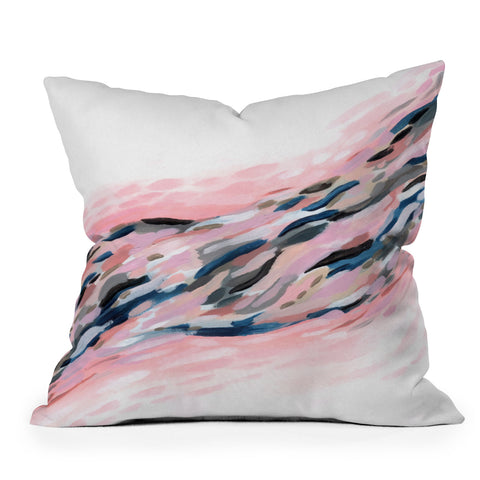 Laura Fedorowicz Pink Flutter Outdoor Throw Pillow